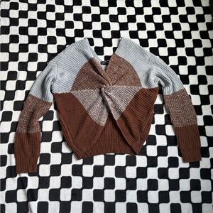 almost famous colorblock Sweater Blue and Brown